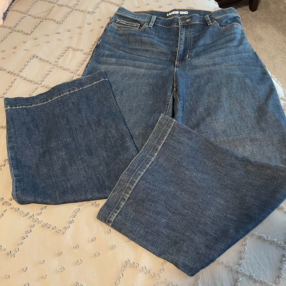 Land's End High Rise Wide Leg Jeans - 14